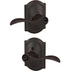 image:imageSchlage F10 ACC 622 Accent Door Lever Hall amp Closet Passage Lock Matte BlackAged Bronze