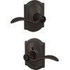 image:imageSchlage F10 ACC 622 Accent Door Lever Hall amp Closet Passage Lock Matte BlackAged Bronze