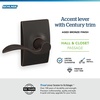 image:imageSchlage F10 ACC 622 Accent Door Lever Hall amp Closet Passage Lock Matte BlackAged Bronze