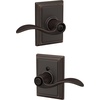 image:imageSchlage F10 ACC 622 Accent Door Lever Hall amp Closet Passage Lock Matte BlackAged Bronze