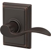 image:imageSchlage F10 ACC 622 Accent Door Lever Hall amp Closet Passage Lock Matte BlackAged Bronze