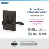 image:imageSchlage F10 ACC 622 Accent Door Lever Hall amp Closet Passage Lock Matte BlackAged Bronze