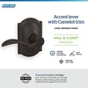 image:imageSchlage F10 ACC 622 Accent Door Lever Hall amp Closet Passage Lock Matte BlackAged Bronze