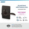 image:imageSchlage F10 ACC 622 Accent Door Lever Hall amp Closet Passage Lock Matte BlackAged Bronze
