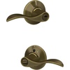 image:imageSchlage F10 ACC 622 Accent Door Lever Hall amp Closet Passage Lock Matte BlackAntique Brass