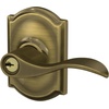 image:imageSchlage F10 ACC 622 Accent Door Lever Hall amp Closet Passage Lock Matte BlackAntique Brass