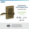 image:imageSchlage F10 ACC 622 Accent Door Lever Hall amp Closet Passage Lock Matte BlackAntique Brass