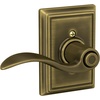 image:imageSchlage F10 ACC 622 Accent Door Lever Hall amp Closet Passage Lock Matte BlackAntique Brass
