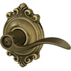 image:imageSchlage F10 ACC 622 Accent Door Lever Hall amp Closet Passage Lock Matte BlackAntique Brass
