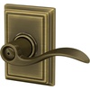 image:imageSchlage F10 ACC 622 Accent Door Lever Hall amp Closet Passage Lock Matte BlackAntique Brass