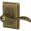 image:imageSchlage F10 ACC 622 Accent Door Lever Hall amp Closet Passage Lock Matte BlackAntique Brass