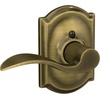 image:imageSchlage F10 ACC 622 Accent Door Lever Hall amp Closet Passage Lock Matte BlackAntique Brass