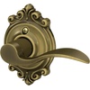 image:imageSchlage F10 ACC 622 Accent Door Lever Hall amp Closet Passage Lock Matte BlackAntique Brass