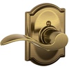 image:imageSchlage F10 ACC 622 Accent Door Lever Hall amp Closet Passage Lock Matte BlackAntique Brass
