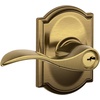 image:imageSchlage F10 ACC 622 Accent Door Lever Hall amp Closet Passage Lock Matte BlackAntique Brass