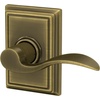 image:imageSchlage F10 ACC 622 Accent Door Lever Hall amp Closet Passage Lock Matte BlackAntique Brass