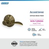 image:imageSchlage F10 ACC 622 Accent Door Lever Hall amp Closet Passage Lock Matte BlackAntique Brass