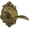 image:imageSchlage F10 ACC 622 Accent Door Lever Hall amp Closet Passage Lock Matte BlackAntique Brass