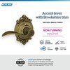 image:imageSchlage F10 ACC 622 Accent Door Lever Hall amp Closet Passage Lock Matte BlackAntique Brass