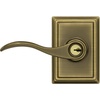 image:imageSchlage F10 ACC 622 Accent Door Lever Hall amp Closet Passage Lock Matte BlackAntique Brass