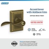 image:imageSchlage F10 ACC 622 Accent Door Lever Hall amp Closet Passage Lock Matte BlackAntique Brass