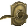 image:imageSchlage F10 ACC 622 Accent Door Lever Hall amp Closet Passage Lock Matte BlackAntique Brass