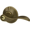 image:imageSchlage F10 ACC 622 Accent Door Lever Hall amp Closet Passage Lock Matte BlackAntique Brass