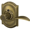 image:imageSchlage F10 ACC 622 Accent Door Lever Hall amp Closet Passage Lock Matte BlackAntique Brass