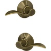 image:imageSchlage F10 ACC 622 Accent Door Lever Hall amp Closet Passage Lock Matte BlackAntique Brass