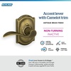 image:imageSchlage F10 ACC 622 Accent Door Lever Hall amp Closet Passage Lock Matte BlackAntique Brass
