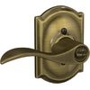 image:imageSchlage F10 ACC 622 Accent Door Lever Hall amp Closet Passage Lock Matte BlackAntique Brass