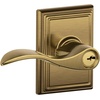 image:imageSchlage F10 ACC 622 Accent Door Lever Hall amp Closet Passage Lock Matte BlackAntique Brass