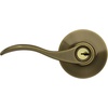 image:imageSchlage F10 ACC 622 Accent Door Lever Hall amp Closet Passage Lock Matte BlackAntique Brass