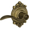 image:imageSchlage F10 ACC 622 Accent Door Lever Hall amp Closet Passage Lock Matte BlackAntique Brass