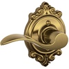 image:imageSchlage F10 ACC 622 Accent Door Lever Hall amp Closet Passage Lock Matte BlackAntique Brass