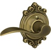 image:imageSchlage F10 ACC 622 Accent Door Lever Hall amp Closet Passage Lock Matte BlackAntique Brass