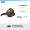image:imageSchlage F10 ACC 622 Accent Door Lever Hall amp Closet Passage Lock Matte BlackAntique Brass