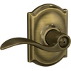 image:imageSchlage F10 ACC 622 Accent Door Lever Hall amp Closet Passage Lock Matte BlackAntique Brass