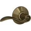 image:imageSchlage F10 ACC 622 Accent Door Lever Hall amp Closet Passage Lock Matte BlackAntique Brass