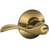 image:imageSchlage F10 ACC 622 Accent Door Lever Hall amp Closet Passage Lock Matte BlackAntique Brass