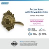 image:imageSchlage F10 ACC 622 Accent Door Lever Hall amp Closet Passage Lock Matte BlackAntique Brass