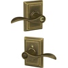 image:imageSchlage F10 ACC 622 Accent Door Lever Hall amp Closet Passage Lock Matte BlackAntique Brass