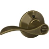 image:imageSchlage F10 ACC 622 Accent Door Lever Hall amp Closet Passage Lock Matte BlackAntique Brass