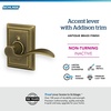 image:imageSchlage F10 ACC 622 Accent Door Lever Hall amp Closet Passage Lock Matte BlackAntique Brass