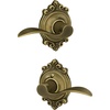 image:imageSchlage F10 ACC 622 Accent Door Lever Hall amp Closet Passage Lock Matte BlackAntique Brass