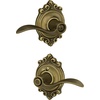 image:imageSchlage F10 ACC 622 Accent Door Lever Hall amp Closet Passage Lock Matte BlackAntique Brass