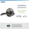 image:imageSchlage F10 ACC 622 Accent Door Lever Hall amp Closet Passage Lock Matte BlackAntique Pewter