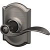 image:imageSchlage F10 ACC 622 Accent Door Lever Hall amp Closet Passage Lock Matte BlackAntique Pewter