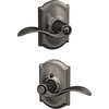 image:imageSchlage F10 ACC 622 Accent Door Lever Hall amp Closet Passage Lock Matte BlackAntique Pewter