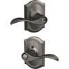 image:imageSchlage F10 ACC 622 Accent Door Lever Hall amp Closet Passage Lock Matte BlackAntique Pewter